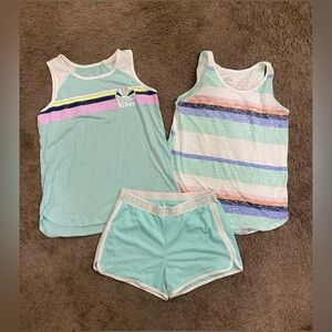 Girls Justice 3pc Stripe Tank Bundle size 14/16